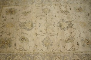 Beige Floral 5'7X8'7 Muted Oushak Chobi Oriental Rug