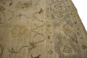 Beige Floral 5'7X8'7 Muted Oushak Chobi Oriental Rug