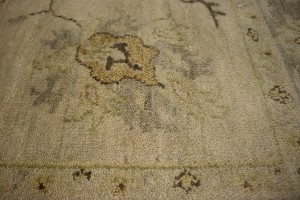 Beige Floral 5'7X8'7 Muted Oushak Chobi Oriental Rug
