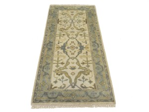 Cream Floral 3X6 Oushak Oriental Rug