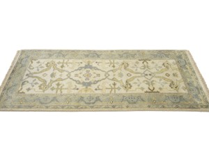 Cream Floral 3X6 Oushak Oriental Rug