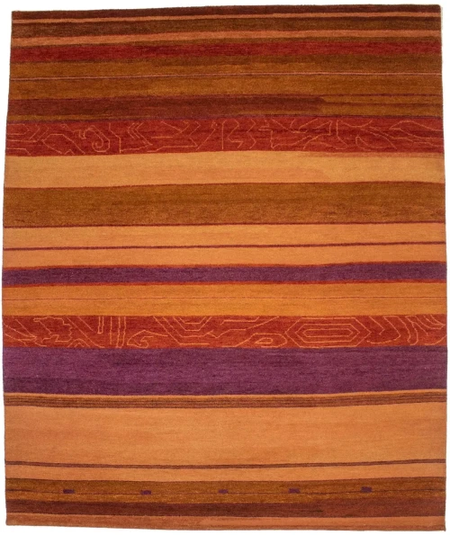 Multicolored Stripes Tribal 8X10 Indo-Gabbeh Oriental Rug