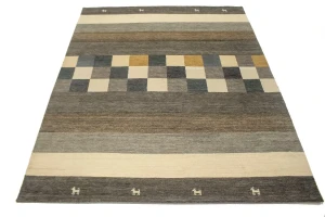 Multicolored Stripes Tribal 8X10 Indo-Gabbeh Oriental Rug