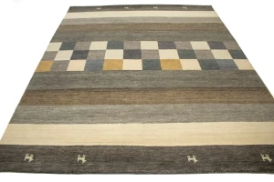 Multicolored Stripes Tribal 8X10 Indo-Gabbeh Oriental Rug