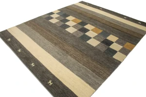 Multicolored Stripes Tribal 8X10 Indo-Gabbeh Oriental Rug