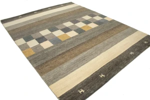 Multicolored Stripes Tribal 8X10 Indo-Gabbeh Oriental Rug