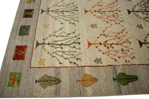 Greige Tribal 6X8 Indo-Gabbeh Oriental Rug