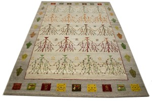 Greige Tribal 6X8 Indo-Gabbeh Oriental Rug