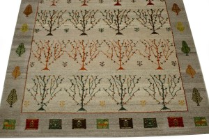 Greige Tribal 6X8 Indo-Gabbeh Oriental Rug