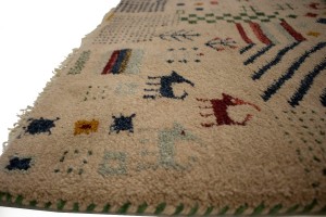 Pinky Beige Tribal 5'6X8 Indo-Gabbeh Oriental Rug