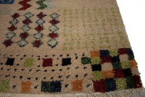 Pinky Beige Tribal 5'6X8 Indo-Gabbeh Oriental Rug