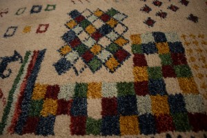 Pinky Beige Tribal 5'6X8 Indo-Gabbeh Oriental Rug