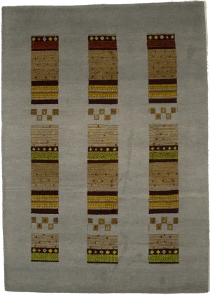 Gray Geometric 6X8 Indo-Gabbeh Oriental Rug