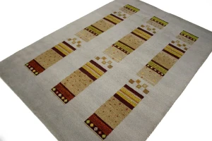 Gray Geometric 6X8 Indo-Gabbeh Oriental Rug