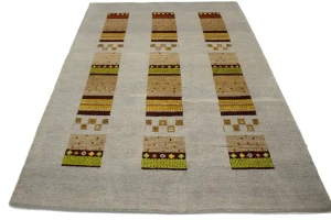 Gray Geometric 6X8 Indo-Gabbeh Oriental Rug