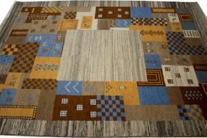 Multicolored Tribal 6X8 Indo-Gabbeh Oriental Rug