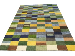Multicolored Checkered Tribal 6X8 Indo-Gabbeh Oriental Rug