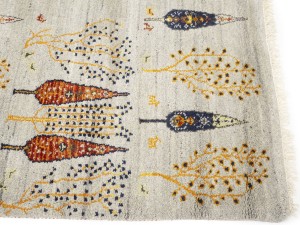 Oatmeal Pictorial Tribal 6X8 Indo-Gabbeh Oriental Rug