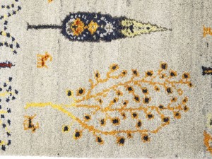 Oatmeal Pictorial Tribal 6X8 Indo-Gabbeh Oriental Rug