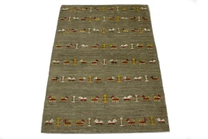 Bronwish Gray Tribal 4X6 Indo-Gabbeh Oriental Rug