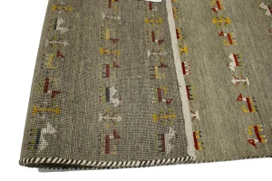 Bronwish Gray Tribal 4X6 Indo-Gabbeh Oriental Rug