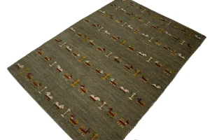 Bronwish Gray Tribal 4X6 Indo-Gabbeh Oriental Rug