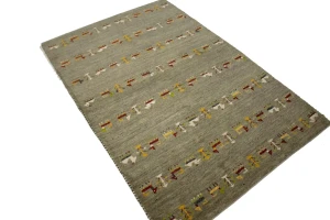 Bronwish Gray Tribal 4X6 Indo-Gabbeh Oriental Rug