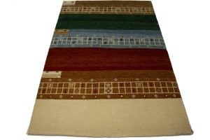 Multicolored Stripes Tribal 4X6 Indo-Gabbeh Oriental Rug