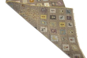 Brown Tribal Checkered 4X6 Indo-Gabbeh Oriental Rug