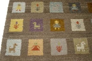 Brown Tribal Checkered 4X6 Indo-Gabbeh Oriental Rug