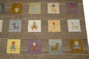 Brown Tribal Checkered 4X6 Indo-Gabbeh Oriental Rug