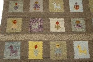 Brown Tribal Checkered 4X6 Indo-Gabbeh Oriental Rug