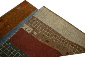 Multicolored Tribal Stripes 4X6 Indo-Gabbeh Oriental Rug