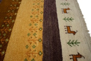 Multicolored Stripes Tribal 4X6 Indo-Gabbeh Oriental Rug
