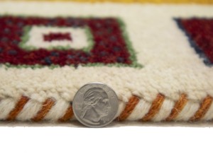 Golden Yellow Bordered 4X6 Indo-Gabbeh Oriental Rug