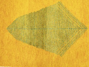 Golden Yellow Bordered 4X6 Indo-Gabbeh Oriental Rug