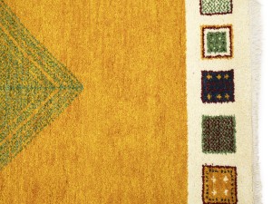 Golden Yellow Bordered 4X6 Indo-Gabbeh Oriental Rug