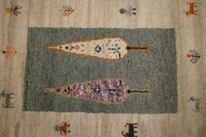 Cream Tribal Pictorial 4X6 Indo-Gabbeh Oriental Rug