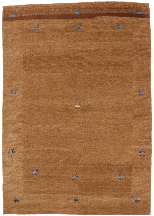 Caramel Brown Tribal 5X7 Indo-Gabbeh Oriental Rug