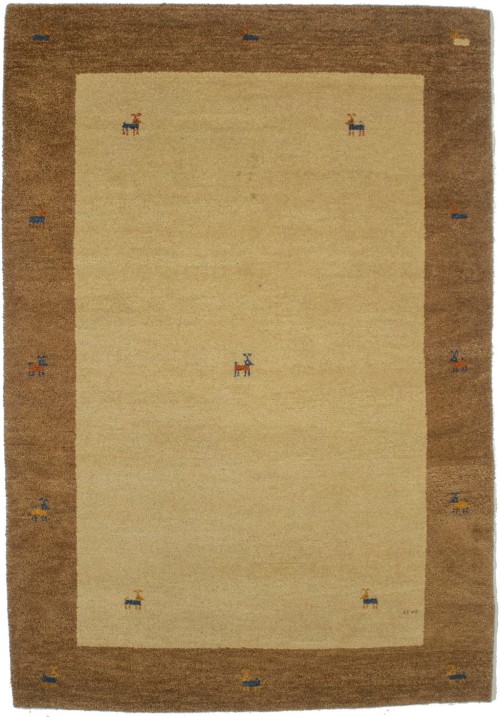 Beige Tribal 5X7 Indo-Gabbeh Oriental Rug