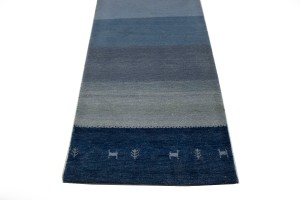 Blue Tribal 3X13 Indo-Gabbeh Oriental Runner Rug