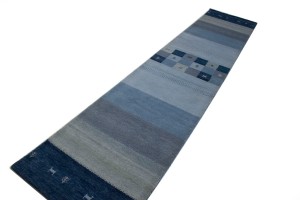 Blue Tribal 3X13 Indo-Gabbeh Oriental Runner Rug