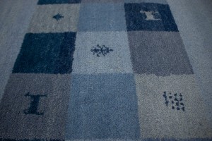 Blue Tribal 3X13 Indo-Gabbeh Oriental Runner Rug