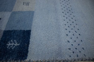Blue Tribal 3X13 Indo-Gabbeh Oriental Runner Rug