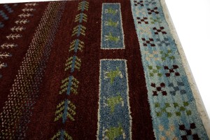 Maroon Red Tribal 3X6 Indo-Gabbeh Oriental Rug