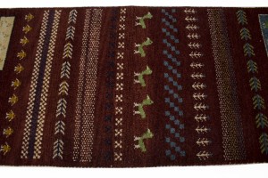Maroon Red Tribal 3X6 Indo-Gabbeh Oriental Rug