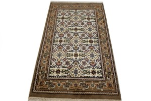 Cream Floral Tribal 3X5 Indo-Bidjar Oriental Rug