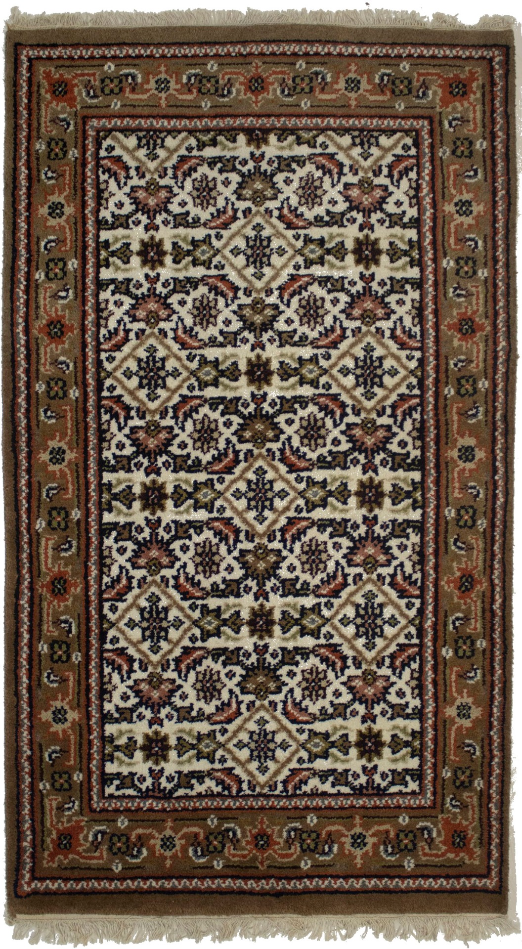 Cream Floral Tribal 3X5 Indo-Bidjar Oriental Rug