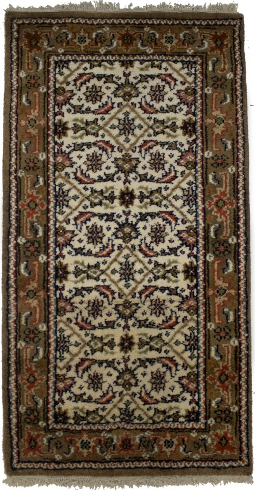 Cream Floral Tribal 2'5X4'7 Indo-Bidjar Oriental Rug