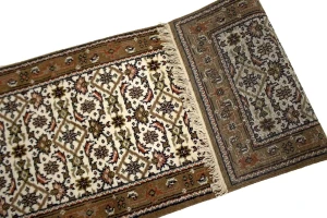 Cream Floral Tribal 2'7X8 Indo-Bidjar Oriental Runner Rug